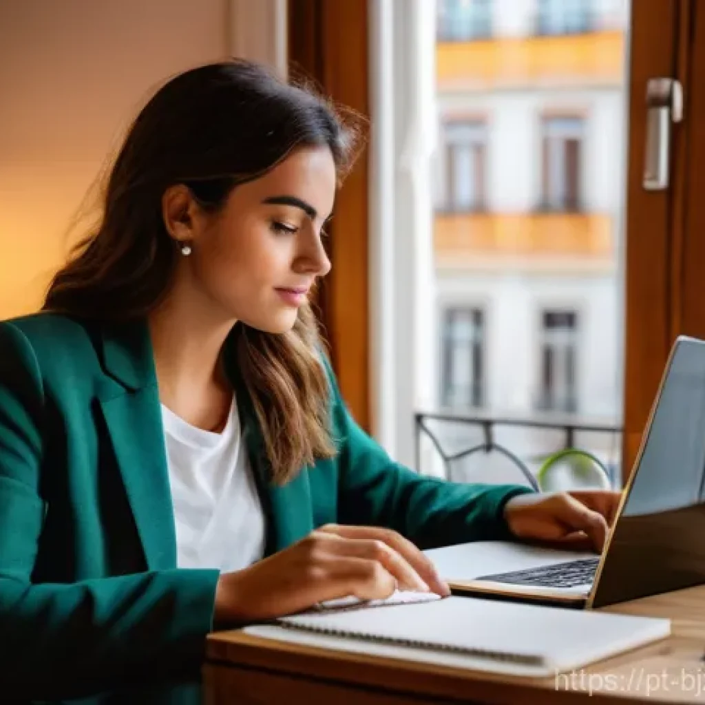 로우코스트 비즈니스 모델의 협업 플랫폼 활용법 - **Prompt:** A young Portuguese female entrepreneur (20s-30s), with a warm and determined expression,...