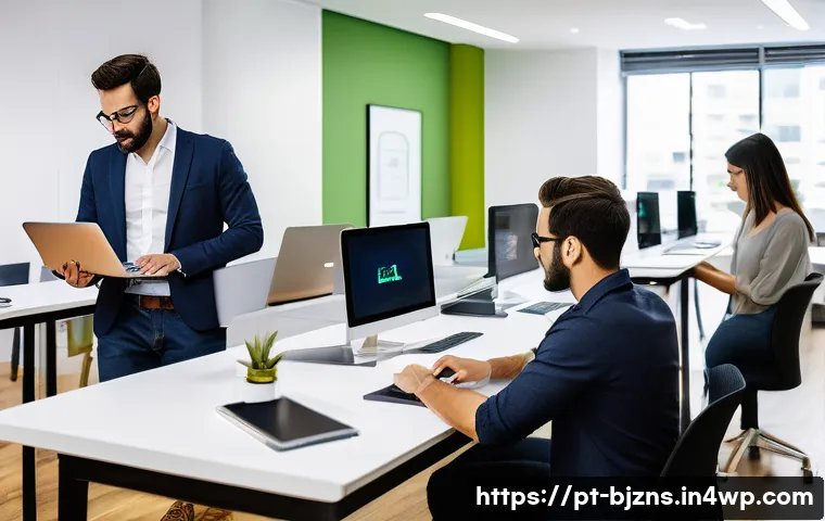 로우코스트 비즈니스 모델과 전통적 비즈니스 모델 비교 - A modern startup office scene in São Paulo, Brazil, featuring a small, agile team of young professio...