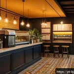 Home 17 로우코스트 비즈니스 모델의 수익원 다각화 방안 - A cozy Brazilian local café scene showcasing a modern low-cost business model: a small coffee shop i...