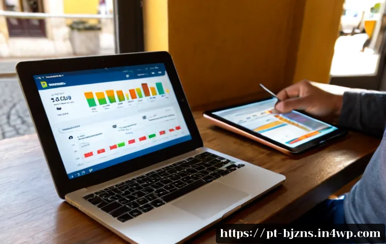 로우코스트 비즈니스 모델의 성과 개선을 위한 데이터 활용법 - Photorealistic small business owner in Lisbon reviewing low-cost business performance data on a lapt...